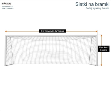 Siatki na bramki   Siatka na wymiar   Siatka bramkarska   Oczko siatki 10x10cm   Grubość siatki 3mm