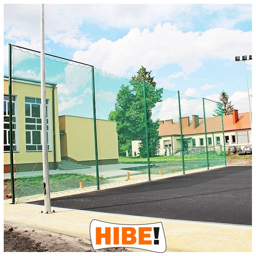 Piłkochwyt 5m wysokości   Siatka oczko 4,5x4,5cm   Grubość siatki 4mm