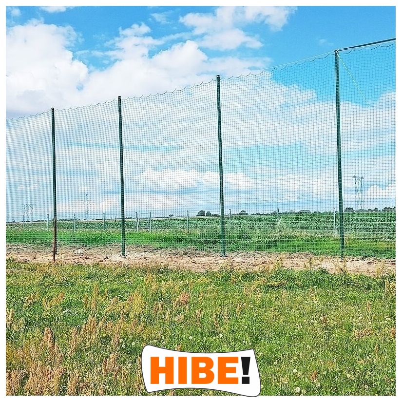 Piłkochwyt 5m wysokości   Siatka oczko 10x10cm   Grubość siatki 5mm