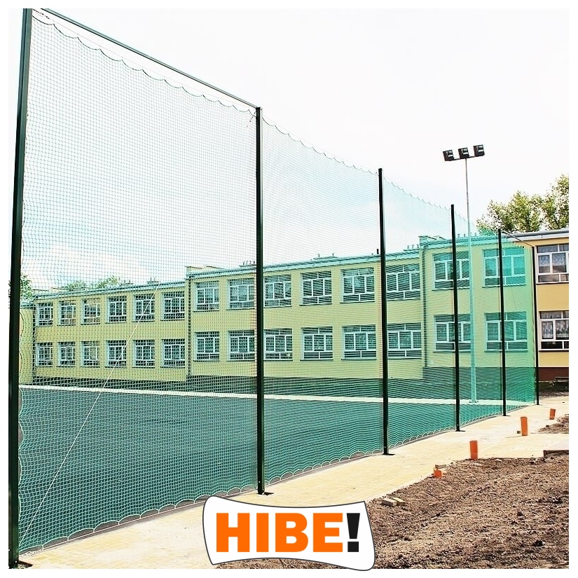 Piłkochwyt 5m wysokości   Siatka oczko 8x8cm   Grubość siatki 6mm