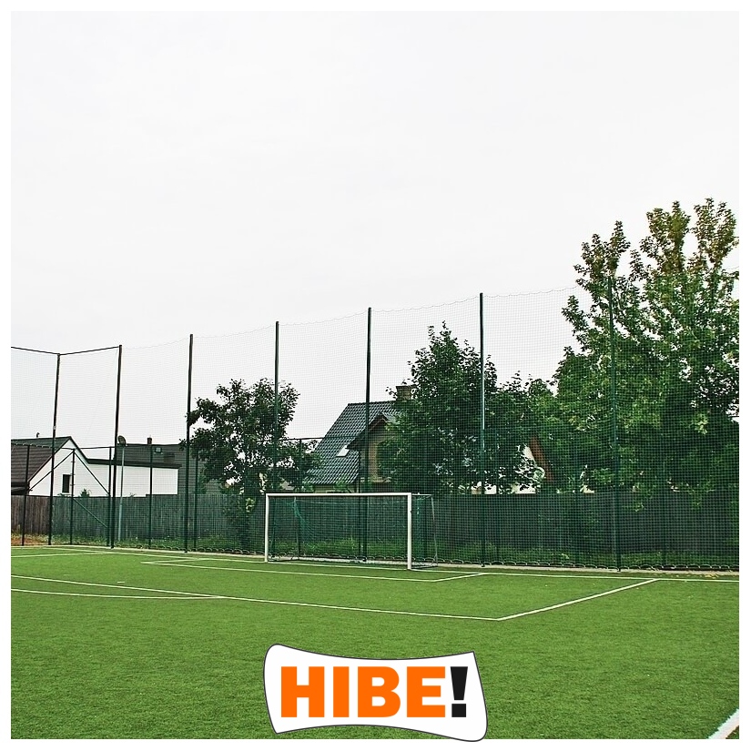 Piłkochwyt 4m wysokości   Siatka oczko 10x10cm   Grubość siatki 4mm